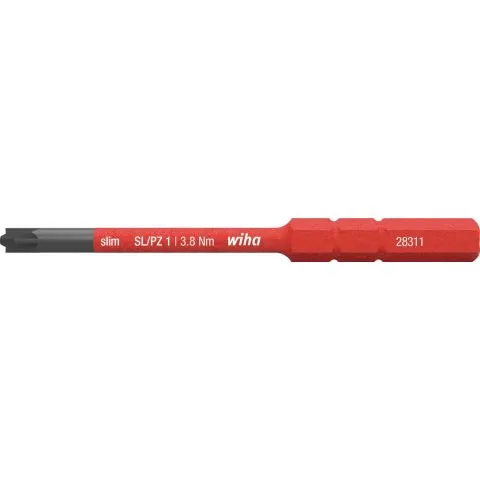 Expressleverans slimBit 34589 Wiha Bits PlusMinus/Pozidriv, 75 mm, 1000 V SL/PZ1x75 mm
